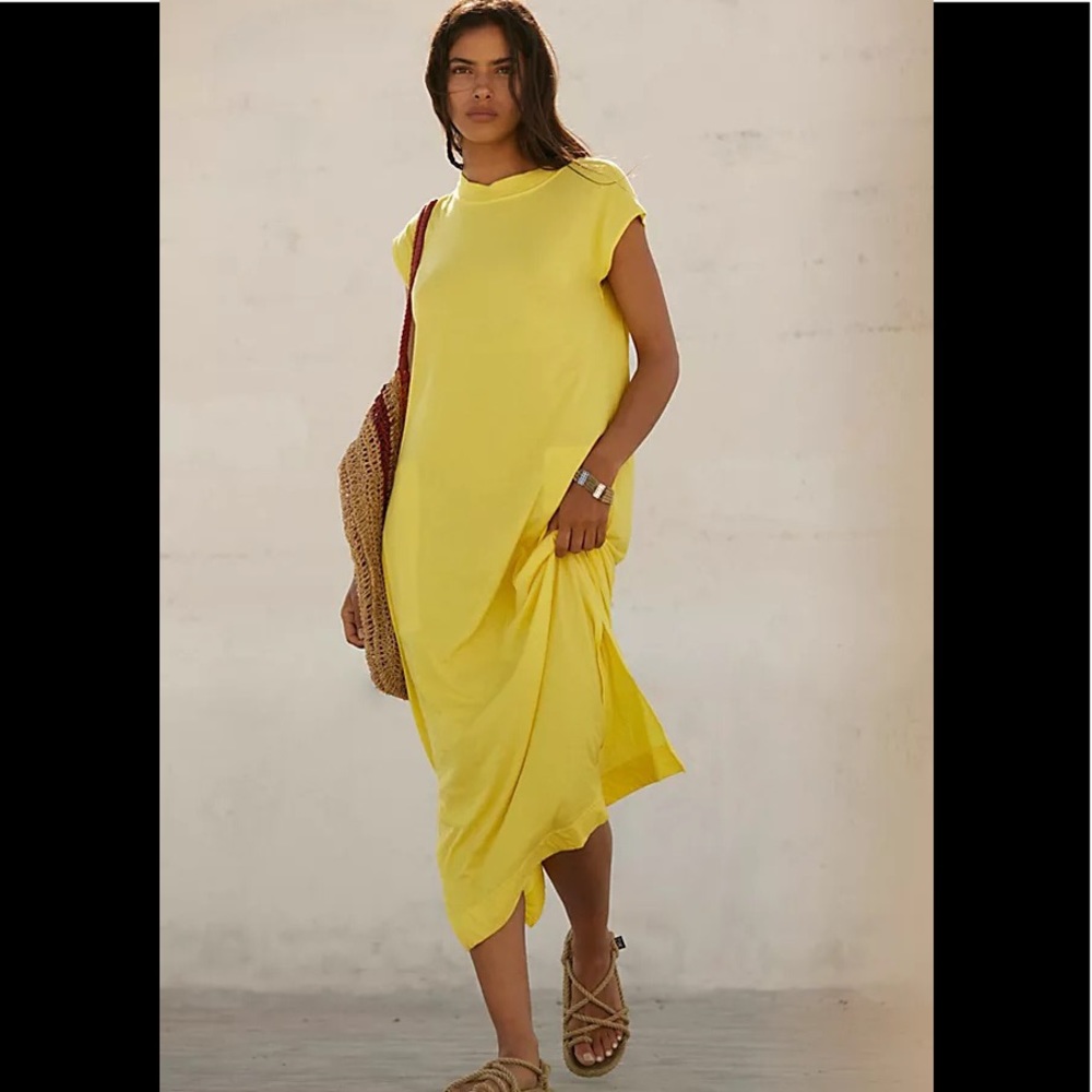 Free People New W Tags Slouchy Maxi Long Dress w/ Slits Multiple Sizes - Picture 4 of 4